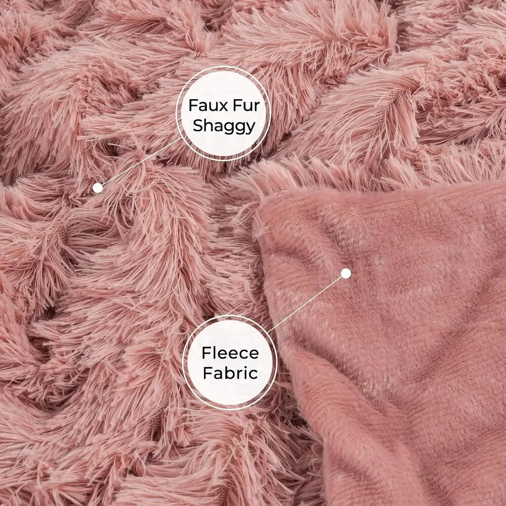 Decorative Extra Soft Faux Fur Blanket Twin Size 70